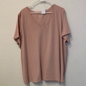 Ava and Viv Dusty Pink V-Neck Tee